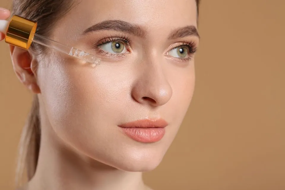Facial serum being applied